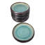 Lot de 6 assiettes creuses rondes ondulées en porcelaine Midori Kannyu Blue Sky verte, 23 cm de diamètre