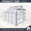 Serre en polycarbonate 8 x 8 avec double porte pour cour arrière noire