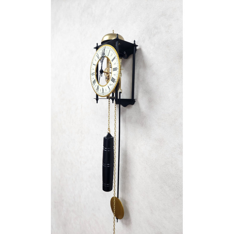 Maselek Metal Wall Clock, Black/Gold