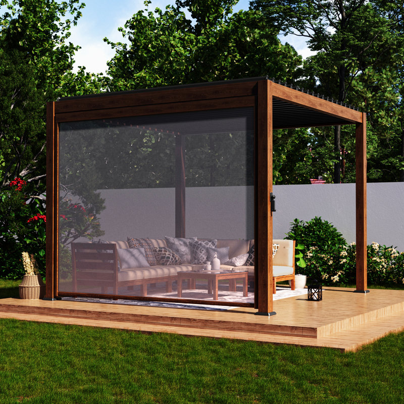 Écran d'intimité rétractable pour pergola compatible avec la pergola de marque Causeway Bay, H 87,5 po x l 109,1 po x P 4 po