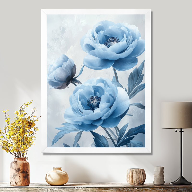 Callender - salon d'art mural floral, H 20 po x l 12 po, Reproduction encadrée d'une seule photo, Blanc