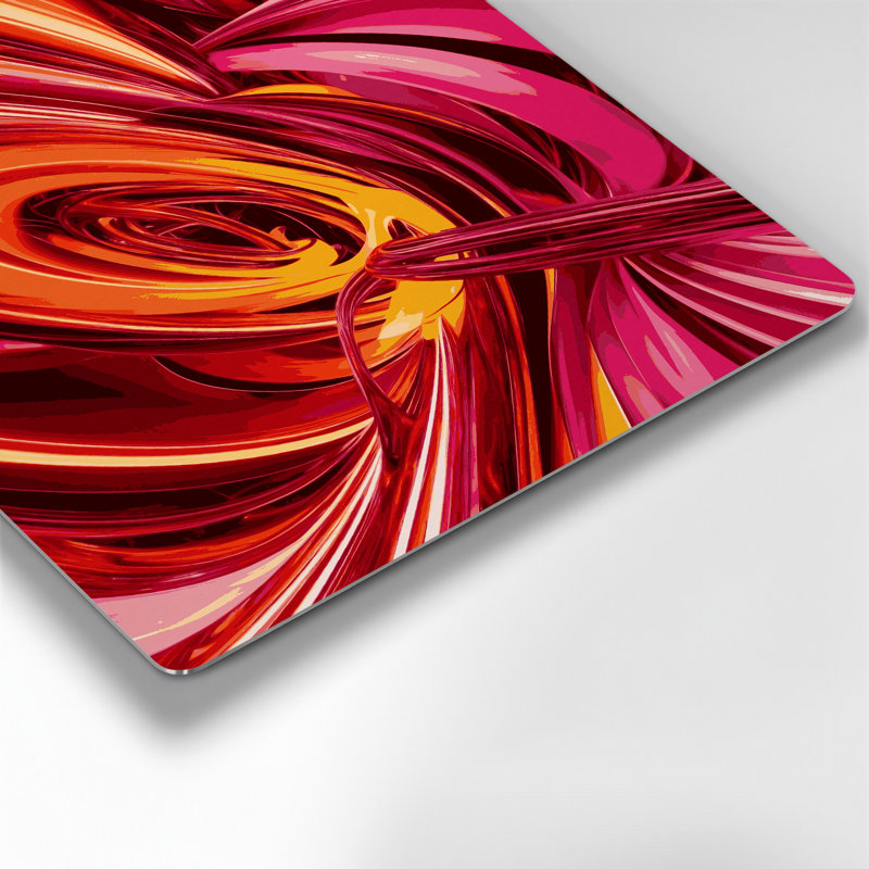 Abstraction numérique 13, art mural en métal rouge, H 12 po x l 12 po