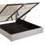 Grand lit plateforme tapissier avec système de rangement hydraulique, aucun sommier nécessaire