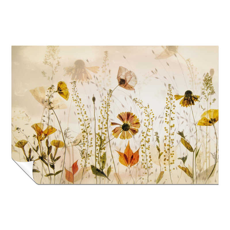 Yellow Flowers Botanical Garden Painterly - No Frame Print, 61cm H x 91cm W x 0.5cm D