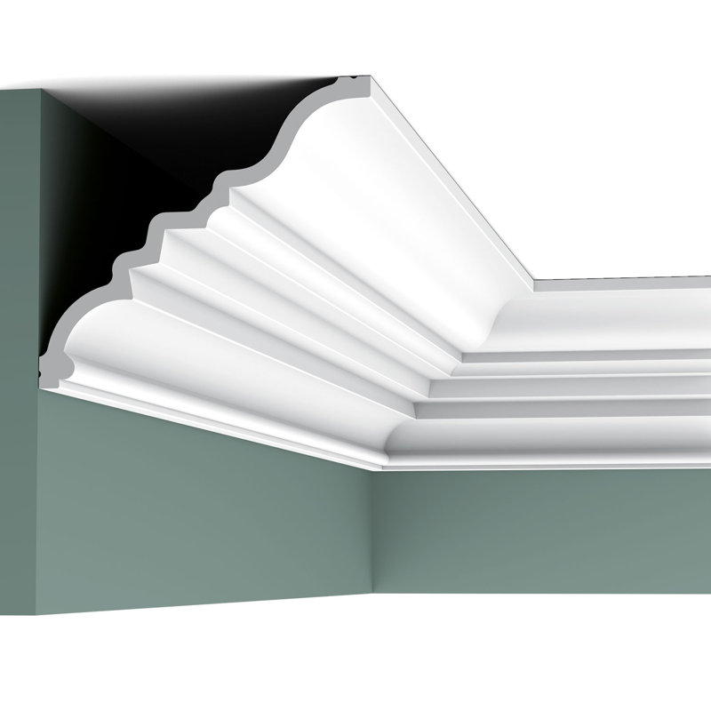 6-1/4 in x 5-5/8 in x 78-3/4 in Primed White Plain Polyurethane Crown Moulding