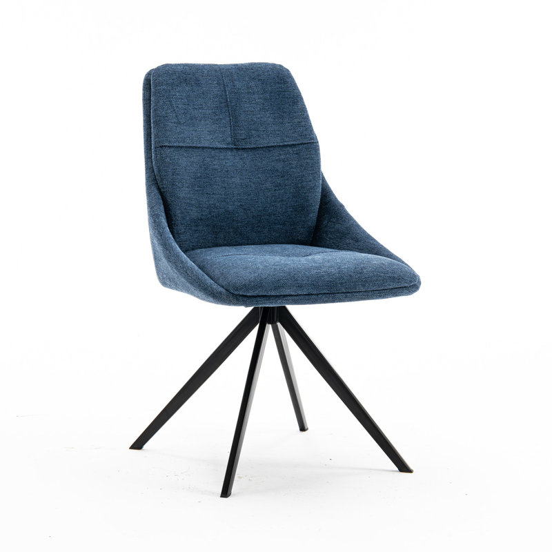 Mikyia 48cm H Linen Upholstered Side Chair, Blue