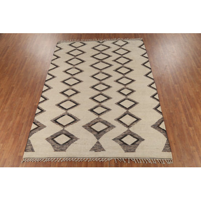 Tapis marocain moderne en laine à motif géométrique 8 x 10