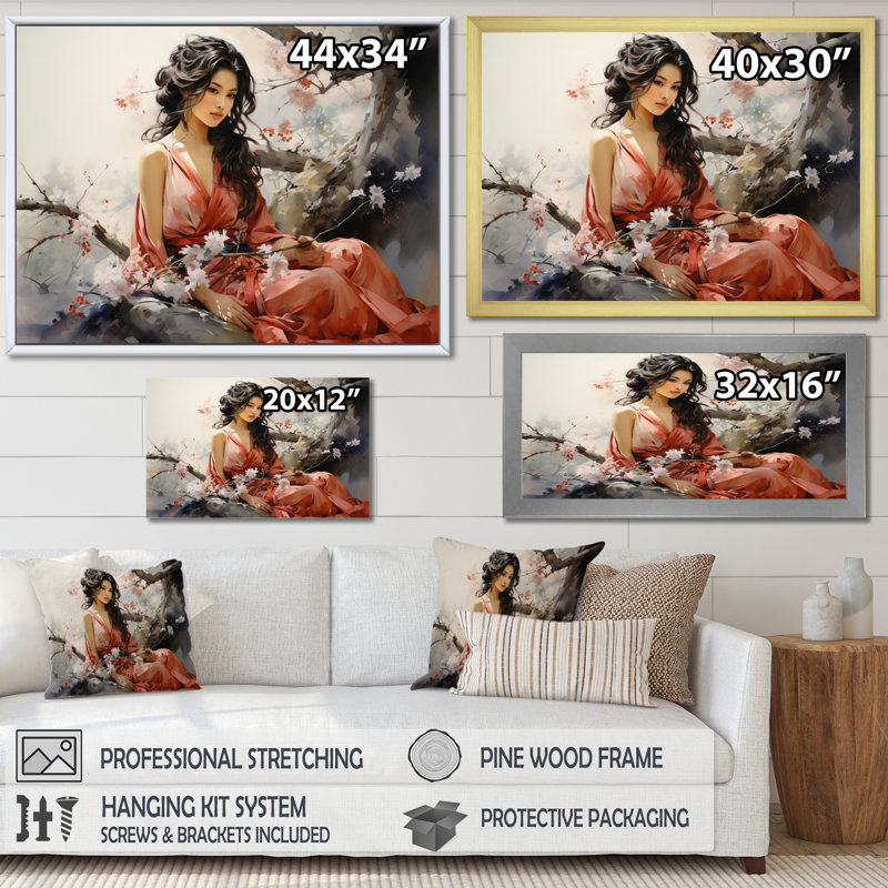 Asian Asian Beauty III - impression, H 34 po x l 44 po x P 1,5 po, Toile tendue