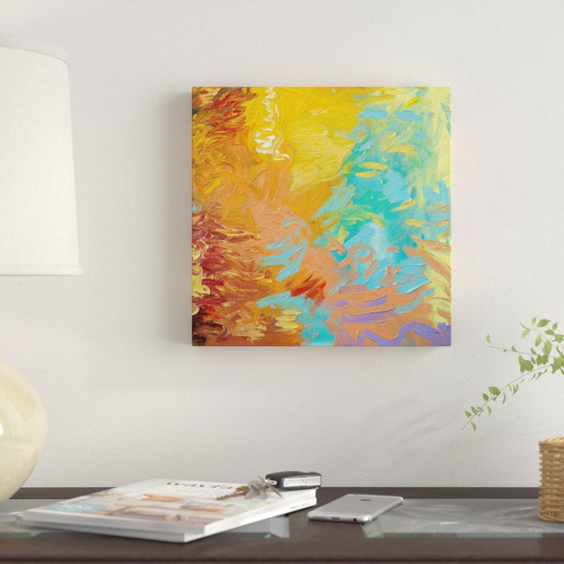 « ym 103 » par iris scott abstracts, impression sur toile, H 18 po x l 18 po x P 1,5 po, Toile avec cadre noir, Pas de tapis