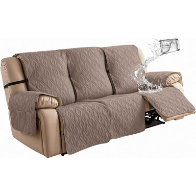Reclining Sofa Cover – Taupe – Waterproof, Non-Slip Backing, Washable, Pet- And Child-Friendly, Fits 3-Cushion Recliner Sofa