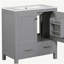 Armoire de salle de bain grise simple 30 po avec lavabo combiné 30 po avec 2 portes et 1 tiroir