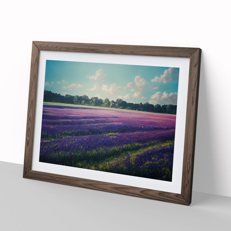 Unbeatable Bluebell Field - Framed Print, 25cm H x 34cm W x 2cm D, Walnut Framed