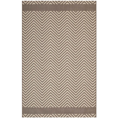 Optica Chevron with End Borders Indoor and Outdoor Area Rug