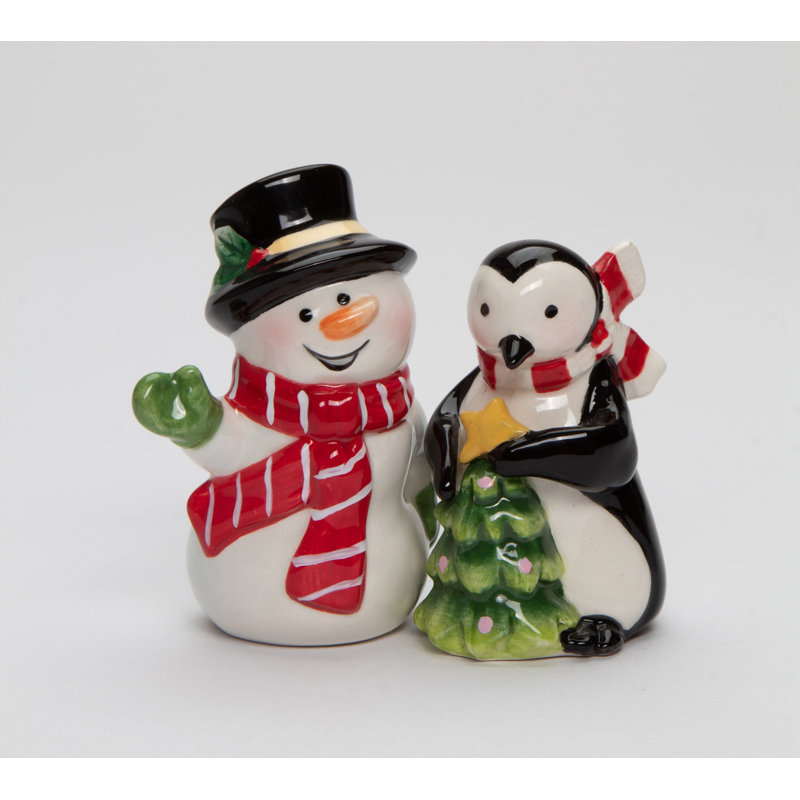 Snowman And Penguin Salt And Pepper