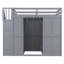 Lit mezzanine double avec bureau et garde-robe | Conception moderne peu encombrante-760911728