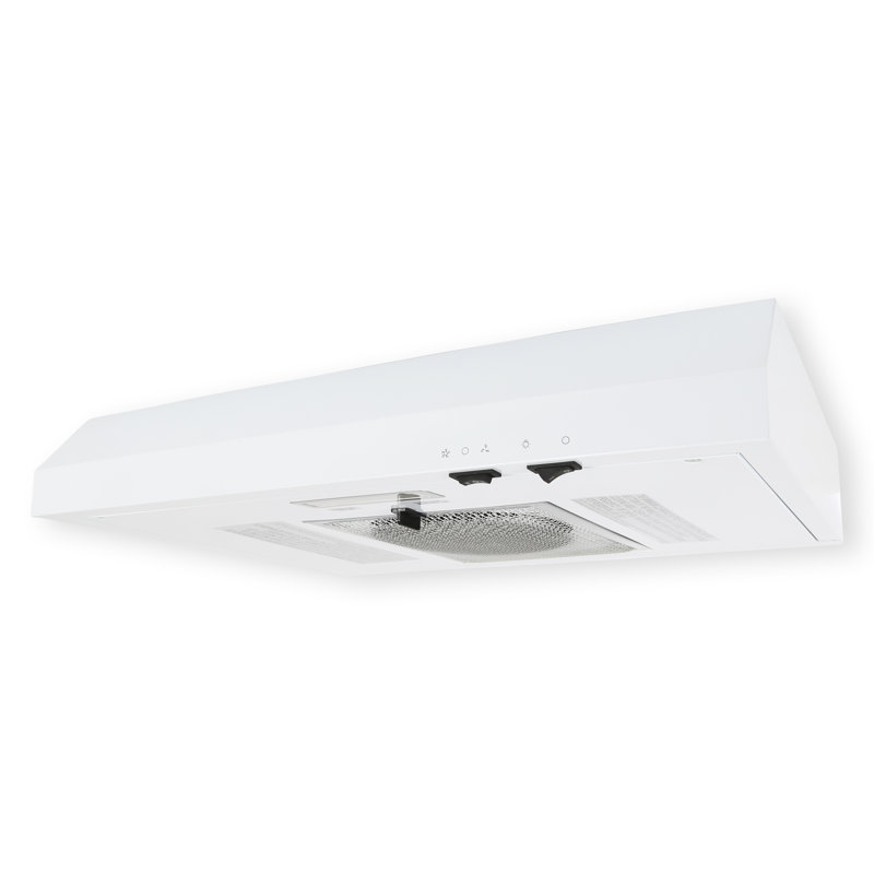 Aria 24 po Hotte sous armoire 180 flux d'air maximum Cfm, 2 vitesses de ventilateur, conduit d'évacuation sans conduit - blanc