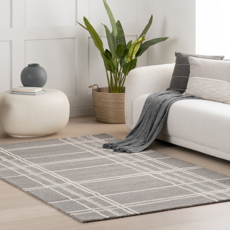  Tapis en laine à carreaux Vivica, Rectangle 9 pi 6 po x 13 pi 6 po