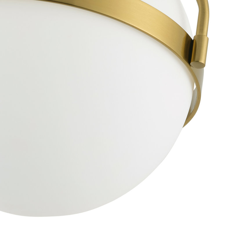 1-lamp White Gold Adjustable Glass Ceiling Light