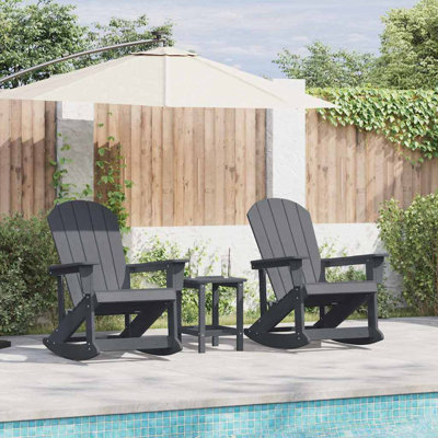  Garden Lounge Set HDPE Outdoor Furniture Patio Terrace Rocking Seating