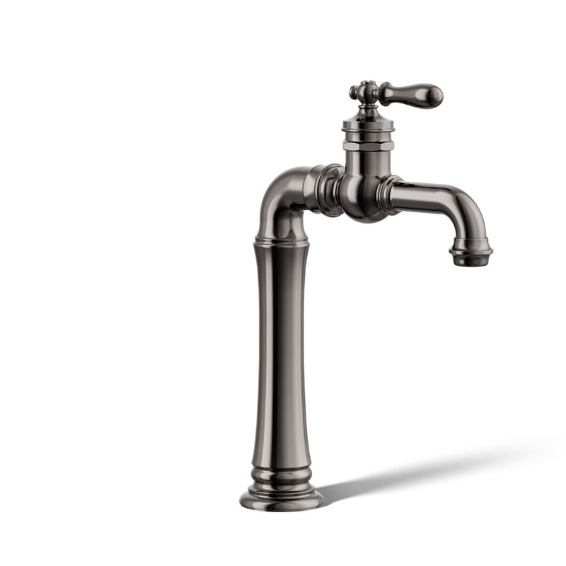 Artifacts Gentleman's Single Hole Bathroom Faucet with Drain Assemby, Vibrant Titanium