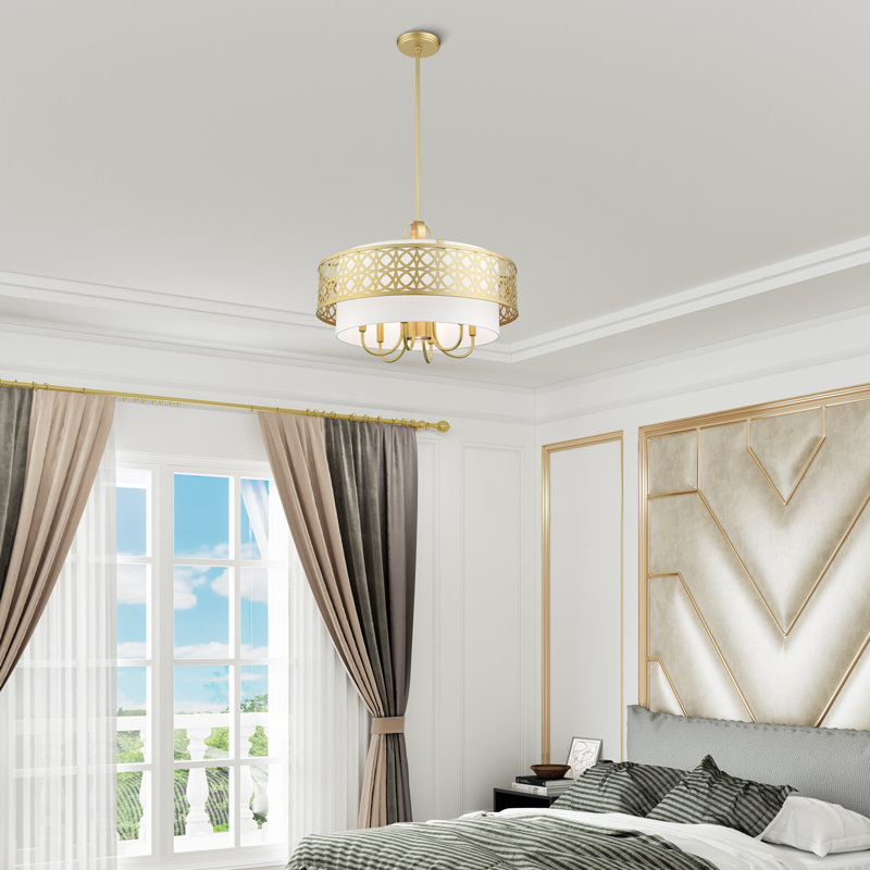 Lustre tambour 7 lumières Eraman, Or doux