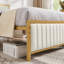 Single Size Upholstered Bed Frames With Soft Padded Headboards, Modern Platform Beds With Heavy-Duty Metal Slat Support, No Box Spring Needed, Easy To Assembly-591323507