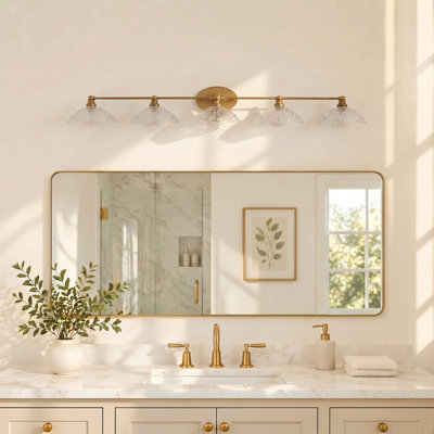 Brass-finish 3-light New Bathroom Vanity Light