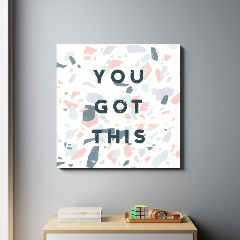 «Terrazzo Inspiration II You» par Moira Hershey, art textuel sur toile tendue, H 36 po x l 36 po