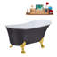 Baignoire de trempage sur pieds en acrylique 55 "avec bonde, pattes et plateau en bambou Streamline-76223131-90730277