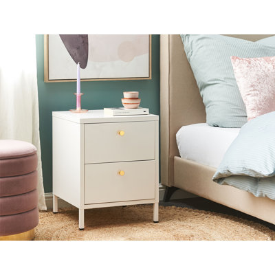 Capsicum 43cm W Steel Bedside Table