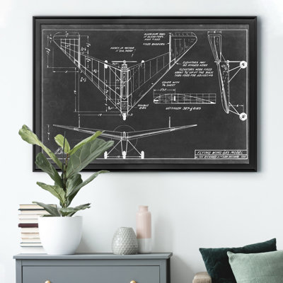 «Aeronautic Blueprint V» - Cadre photo, impression sur toile