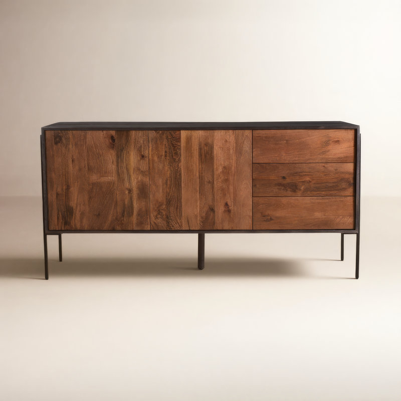 Tobin 66'' W Sideboard, Black/Light Brown