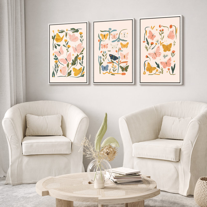 «Minimal Brown Forest Landscape Triptych», reproduction d'art sur toile encadrée, 3 pièces, H 36 po x l 24 po x P 1,5 po