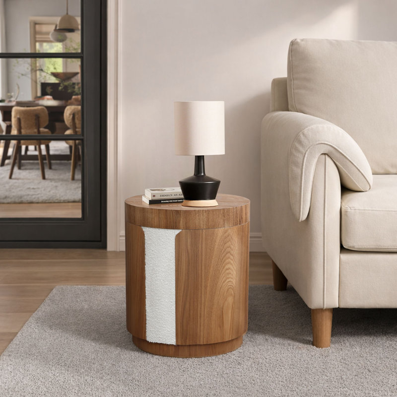Table d'appoint en bois 18,5 po avec rangement caché