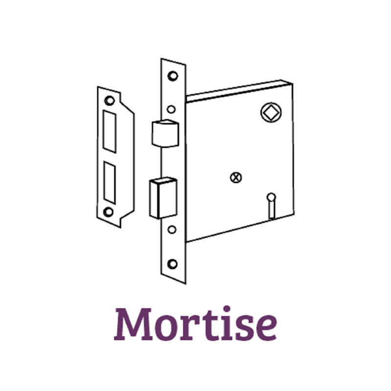 Bouton de porte pour mortaise intérieure avec plaque longue décorative, 2 1/4, Laiton poli