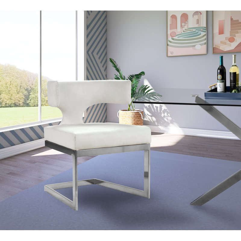 Chaise d'appoint Alexandra, Argent argent