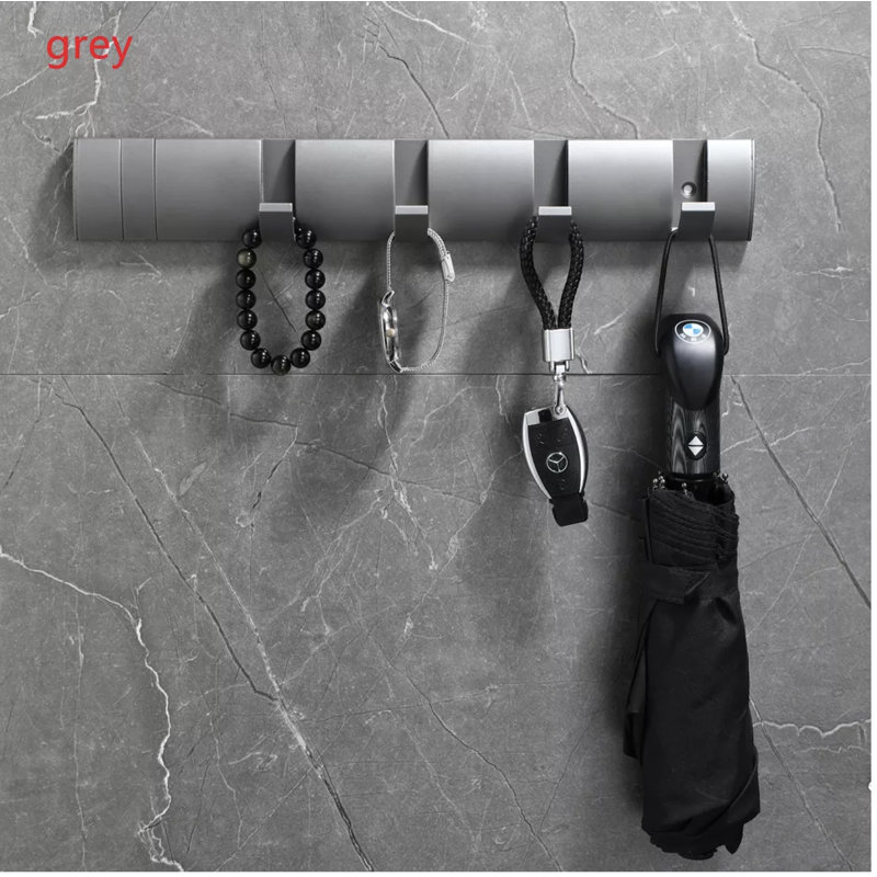 Kruetzen Aluminium 6 - Hook Coat Rack, Grey