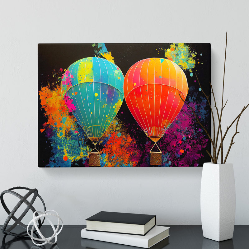 Hot Air Balloons Splashed Vol.1 Abstract - Wrapped Canvas, 50cm H x 76cm W x 3cm D