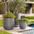 14"H Kute Nest Ribbed Radius Fiberstone Planter - Charcoal-114407552-114407549