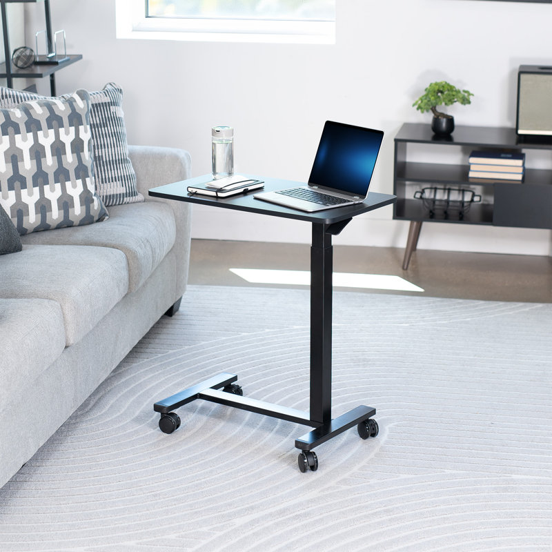 VIVO Pneumatic 28" x 16" Over Sofa Laptop Table, Mobile Desktop, Black