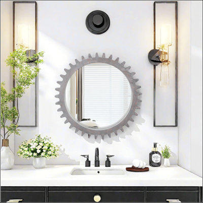 Effet de patchwork de miroir décoratif rétro en bois vintage