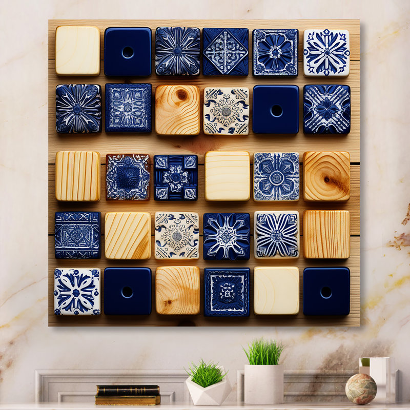 Boho Colours Tiles - Boho Tiles, art mural, H 36 po x l 36 po