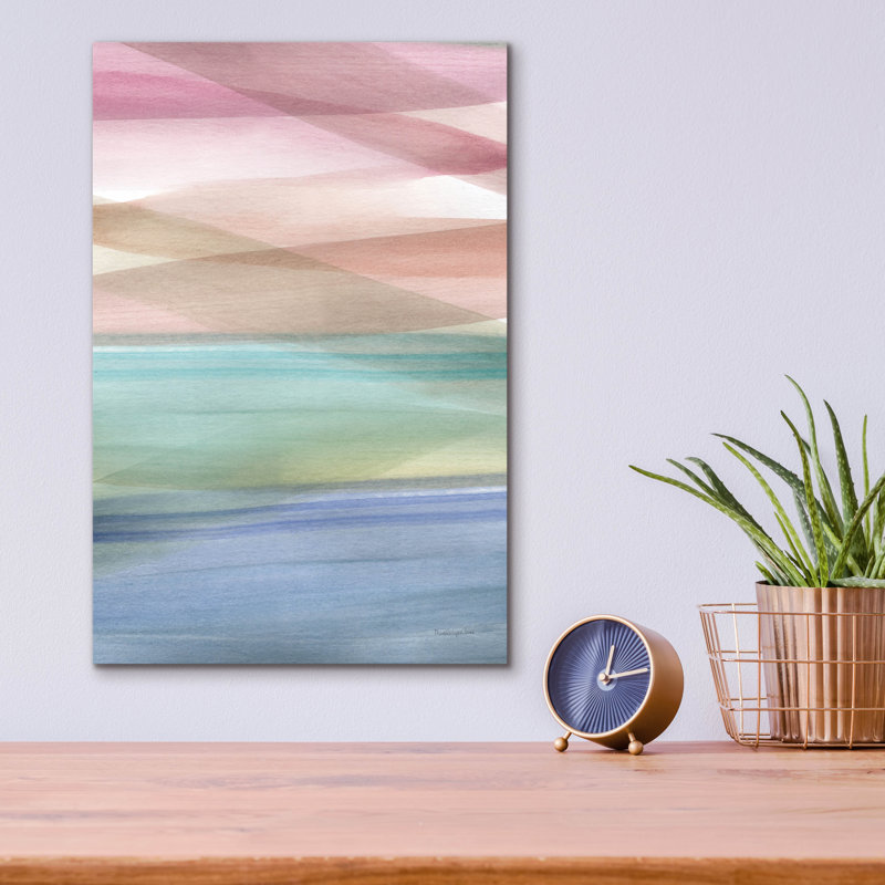 Art mural en verre Wrro Studio «Soft Summer 1 Warm» par Mercedes Lopez Charro, H 16 po x l 12 po x P 0,13 po