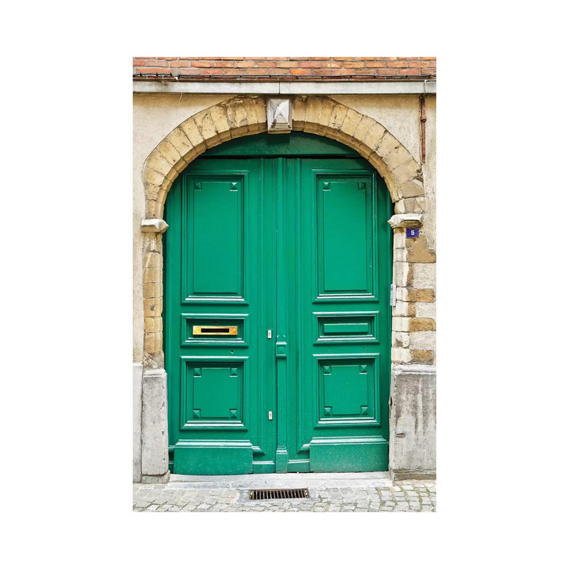 Belgium Green Door II by Susan Vizvary - Gallery-Wrapped Canvas Giclée on Canvas, Canvas, 30.48 cm H x 45.72 cm W