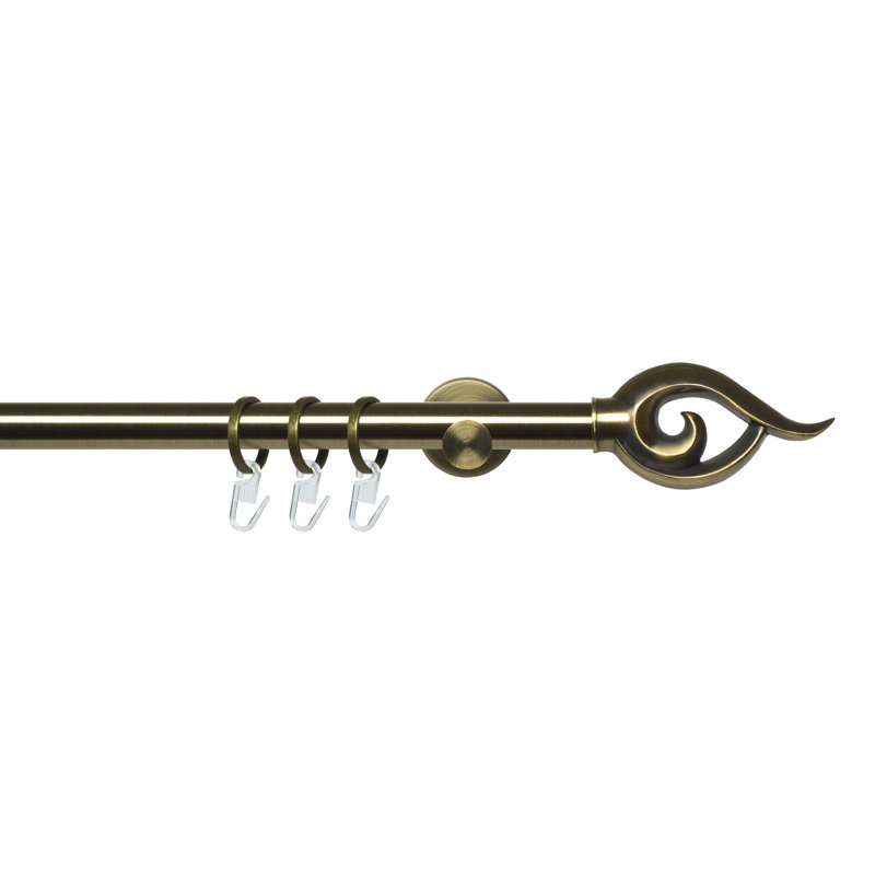 Kinloch Curtain Pole Set, Antique brass, 3cm H x 240cm W x 7cm D