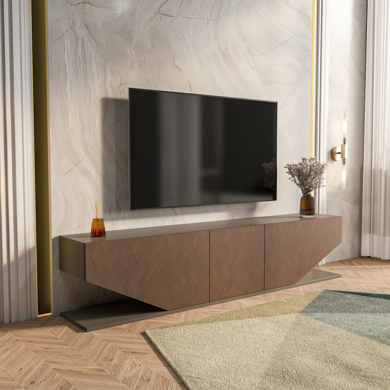 Pearl Modern TV Stand TV Unit for TVs up to 71", Brown
