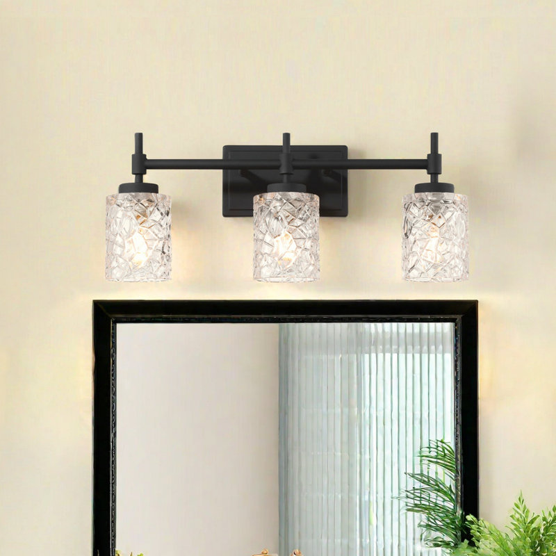Éclairage pour meuble-lavabo à 3 lumières à intensité variable Harcul, Noir mat