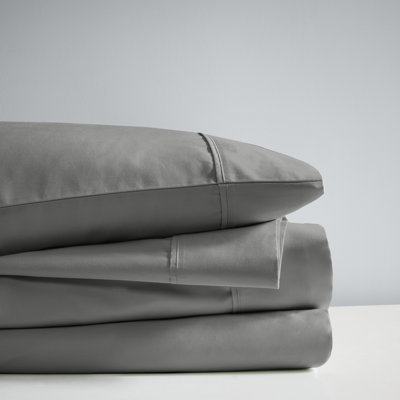 1000 Thread Count Charcoal HeiQ Smart Temperature Anti-Microbial Cotton Blend 4-Piece King Sheet Set