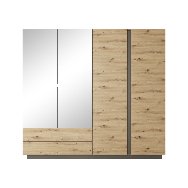 Janeliz 4 Door Manufactured Wood Wardrobe, Oak Artisan