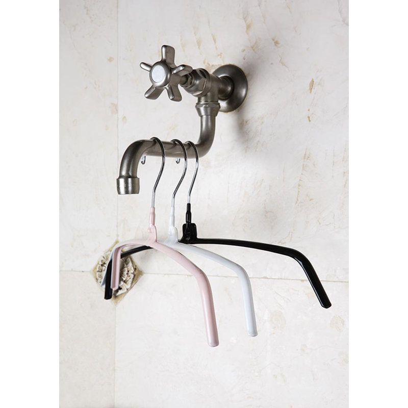 Cintre en caoutchouc caoutchouté antidérapant pour robe / chandail / chandail, Blanc
